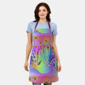 Rainbow Scribble Bloesems Schort (Gedragen)