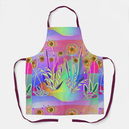 Rainbow Scribble Bloesems Schort (Voorkant)