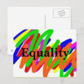 Rainbow Scribble Equality briefkaart (Voorkant / Achterkant)
