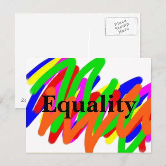 Rainbow Scribble Equality briefkaart (Voorkant / Achterkant)