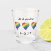 Rainbow Scribble Heart Shot Glas (Voorkant)