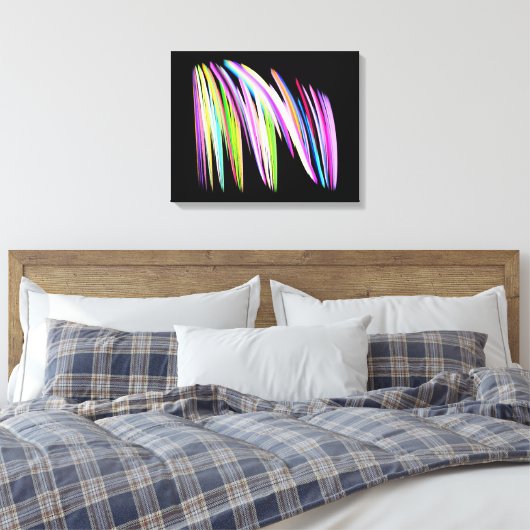 Rainbow Scribble verpakt Canvas Print (Insitu (Slaapkamer))