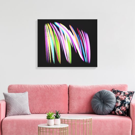 Rainbow Scribble verpakt Canvas Print (Insitu (Woonkamer))