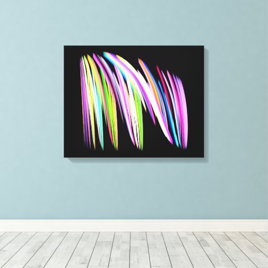 Rainbow Scribble verpakt Canvas Print (Insitu (Houten vloer))
