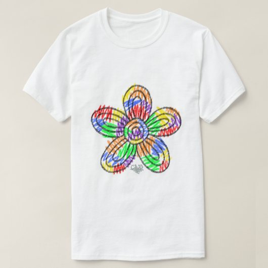 Rainbow Scribbles (bloem) T-shirt (Design voorkant)