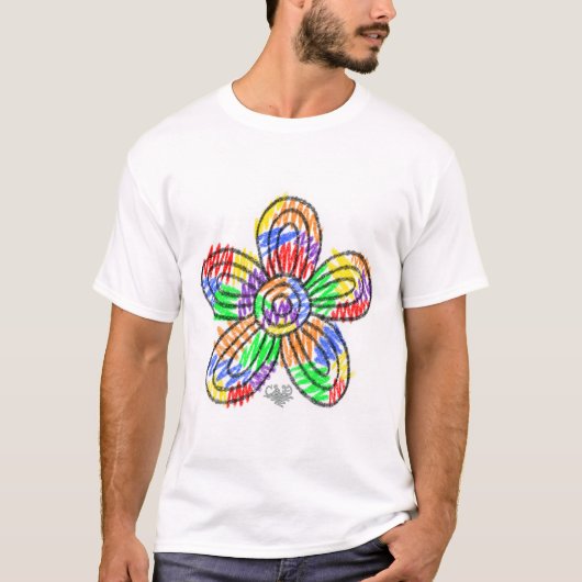 Rainbow Scribbles (bloem) T-shirt (Voorkant)