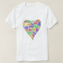 Rainbow Scribbles (hart) T-shirt