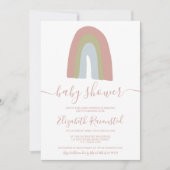 Rainbow script kalligrafie neutraal baby shower kaart (Voorkant)