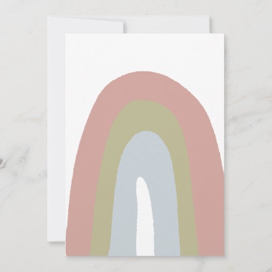 Rainbow script kalligrafie neutraal baby shower kaart (Achterkant)