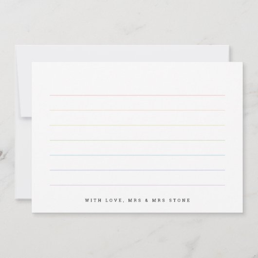 Rainbow Script Wedding Photo Collage Bedankt (Achterkant)