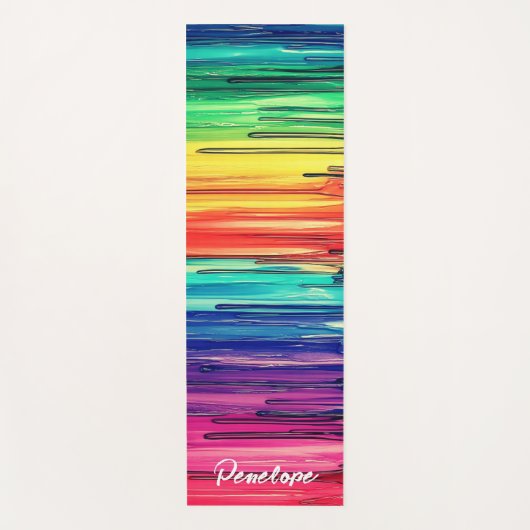 Rainbow Script Writing Custom Name Yogamat (Voorkant)