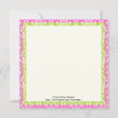 Rainbow scroll leaf damast bruiloft kaart (Achterkant)