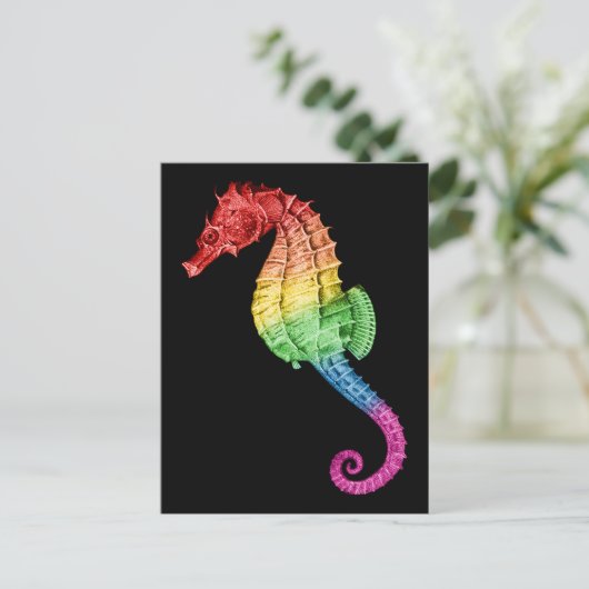 Rainbow Seahorse Briefkaart (Staand voorkant)