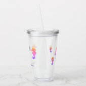 Rainbow Seahorse gepersonaliseerd Acryl Drinkbeker (Links)