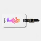 Rainbow Seahorse gepersonaliseerd Bagagelabel (Voorkant horizontaal)