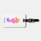  Rainbow Seahorse gepersonaliseerd Bagagelabel (Voorkant horizontaal)