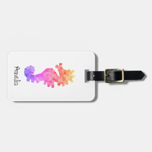 Rainbow Seahorse gepersonaliseerd Bagagelabel (Voorkant horizontaal)