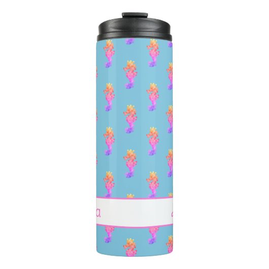 Rainbow Seahorse gepersonaliseerd Thermosbeker (Voorkant)