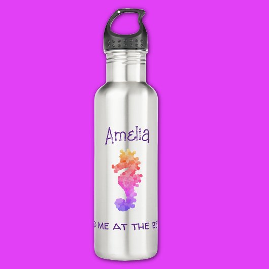 Rainbow Seahorse gepersonaliseerd Waterfles