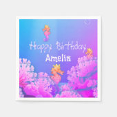 Rainbow Seahorse Gepersonaliseerde Papieren servet (Voorkant)