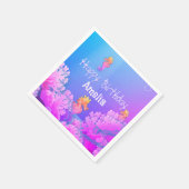 Rainbow Seahorse Gepersonaliseerde Papieren servet (Hoek)