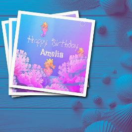 Rainbow Seahorse Gepersonaliseerde Papieren servet