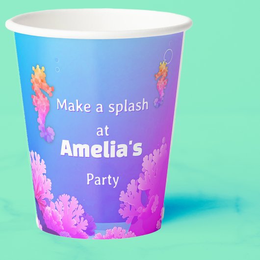 Rainbow Seahorse Gepersonaliseerde Partij Papieren Bekers