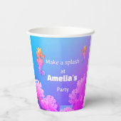 Rainbow Seahorse Gepersonaliseerde Partij Papieren Bekers (Achterkant)