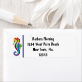 Rainbow Seahorse Retouradres Etiket (Insitu)