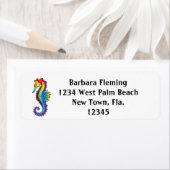 Rainbow Seahorse Retouradres Etiket (Insitu)