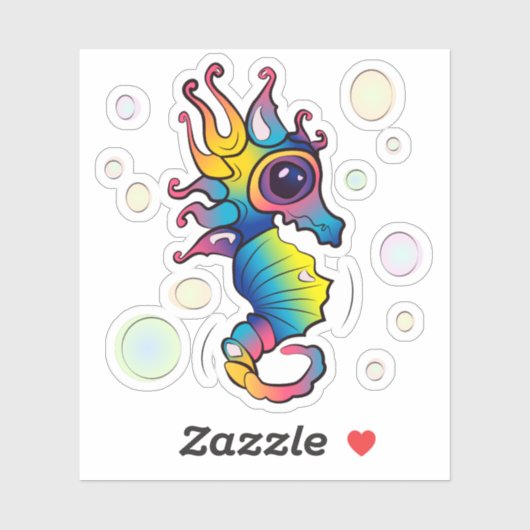Rainbow Seahorse Sticker (Vel)