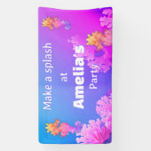 Rainbow Seahorse verjaardagsfeestje Spandoek (Verticaal)