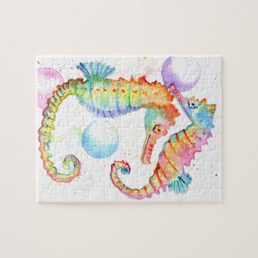 Rainbow Seapaarden 3 Legpuzzel (Horizontaal)