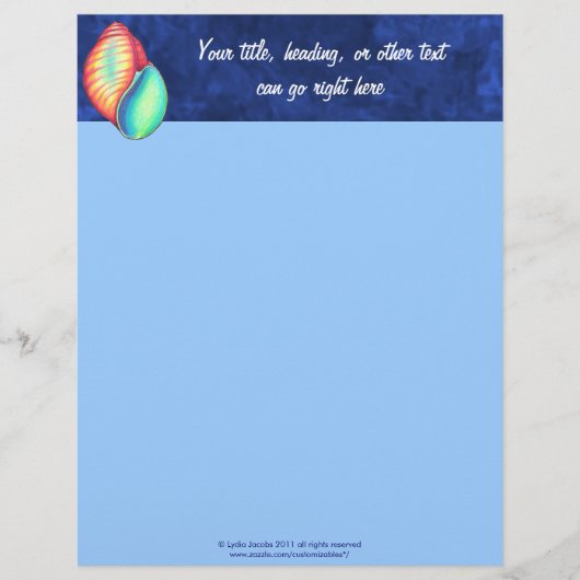 Rainbow Seashell Letterhead Gepersonaliseerd Briefhoofd (Voorkant)