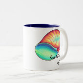 Rainbow Seashell-Mok Tweekleurige Koffiemok (Voorkant rechts)