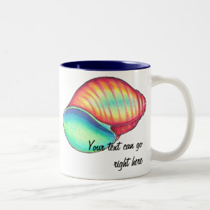 Rainbow Seashell-Mok Tweekleurige Koffiemok