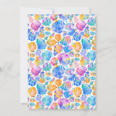 Rainbow Seashells Baby shower Invitation Kaart (Achterkant)
