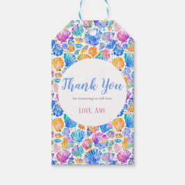 Rainbow Seashells Baby shower Party Favor Label Cadeaulabel
