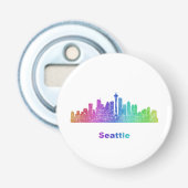 Rainbow Seattle skyline Button Flesopener (Voorkant)