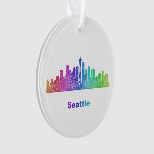 Rainbow Seattle skyline Ornament (voorkant)