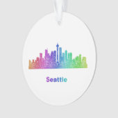 Rainbow Seattle skyline Ornament (voorkant)