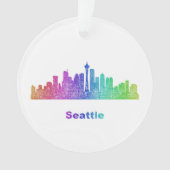 Rainbow Seattle skyline Ornament (voorkant)