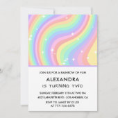 Rainbow Second Birthday Modern Girl Kaart (Voorkant)