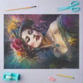 Rainbow Seductress Vrouw Decoupage Papier (Craft)