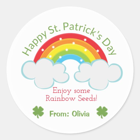 Rainbow Seeds St. Patrick's Day Custom Sticker (Voorkant)