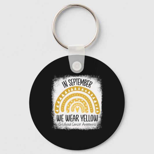 Rainbow September We Draag gele kinderkanker Sleutelhanger (Voorkant)
