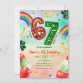 Rainbow Sequin Glitter 67 St Patrick Birthday Kaart (Voorkant)
