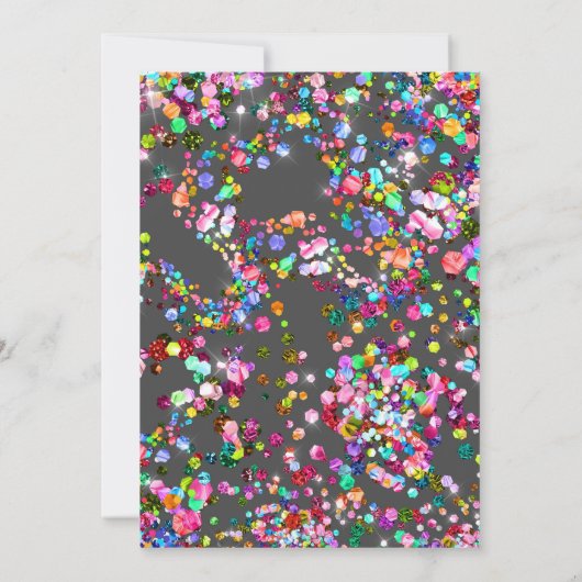 Rainbow Sequin Glitter 8 is een vibe-uitnodiging Kaart (Achterkant)