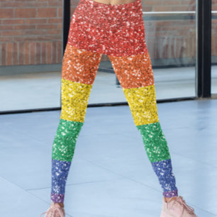 Rainbow Sequin Glitter Kijk naar Stripes Pride Leggings
