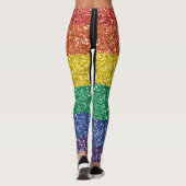 Rainbow Sequin Glitter Kijk naar Stripes Pride Leggings (Achterkant)